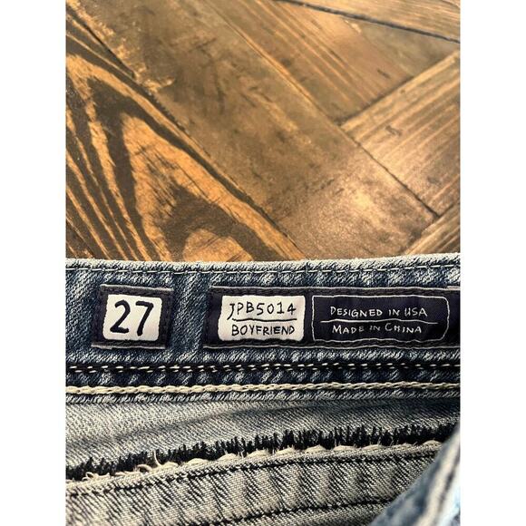 Miss Me Boyfriend Jeans Women 27 Thick Stitch Y2K Grunge Western Cowgirl Aztec - Picture 3 of 12